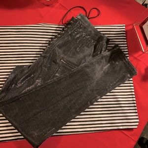 Shimery Straight leg pants w/lace up front string